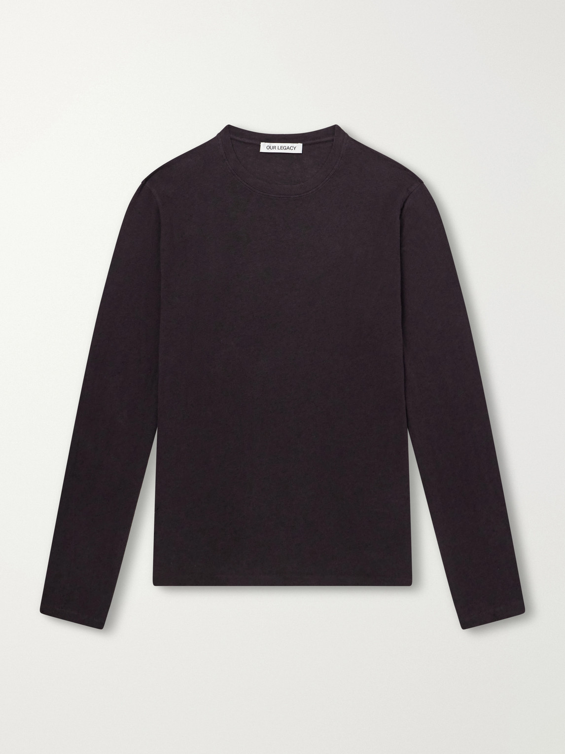 Our Legacy Embroidered Cotton And Wool-blend Jersey T-shirt In Brown