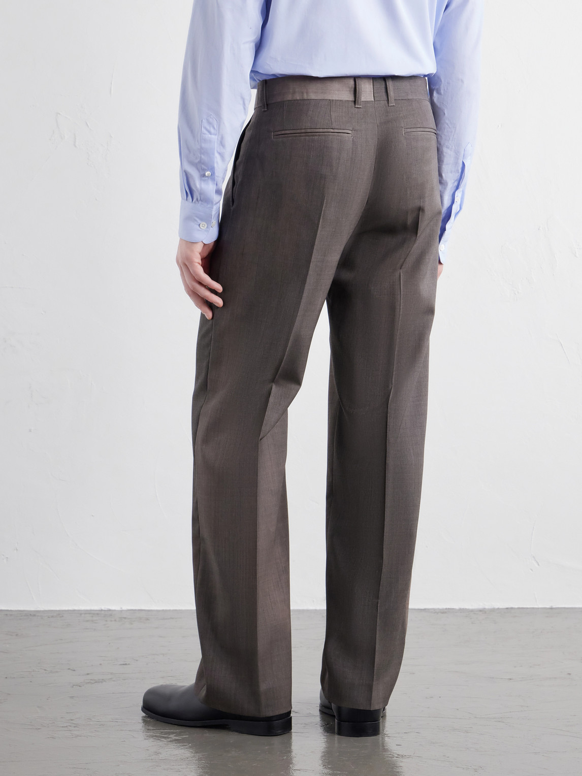 Slack Straight-Leg Pleated Virgin-Wool Twill Suit Trousers