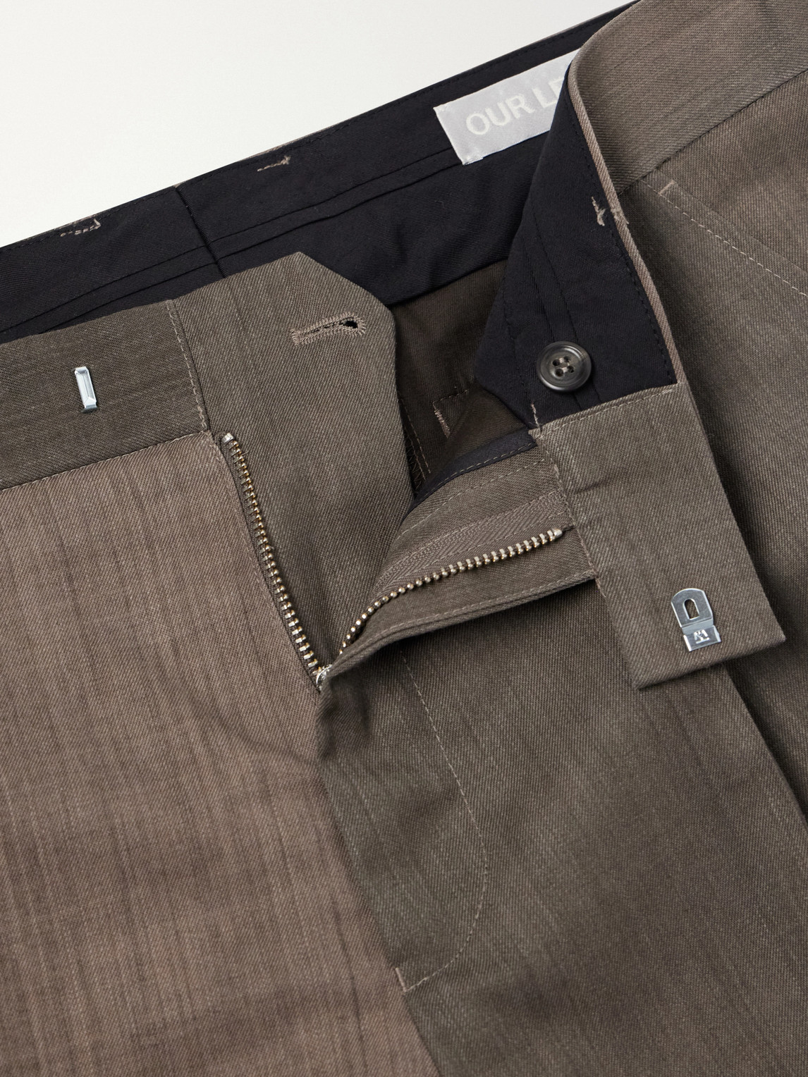 Slack Straight-Leg Pleated Virgin-Wool Twill Suit Trousers