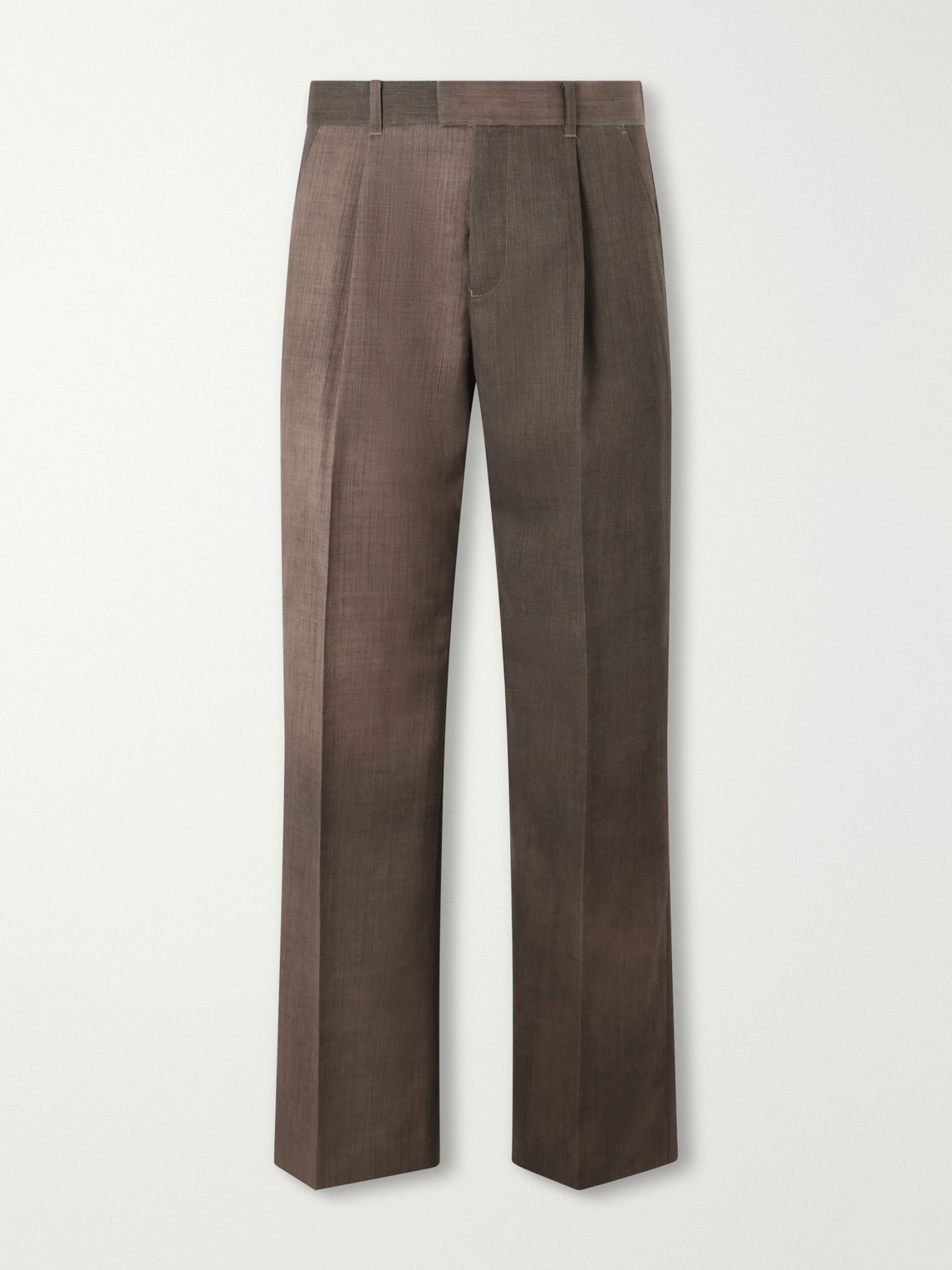 Our Legacy Slack Straight-leg Pleated Virgin-wool Twill Suit Trousers In Brown
