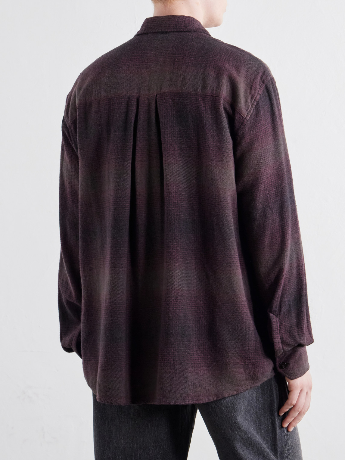 Above Checked Cotton-Blend Flannel Shirt