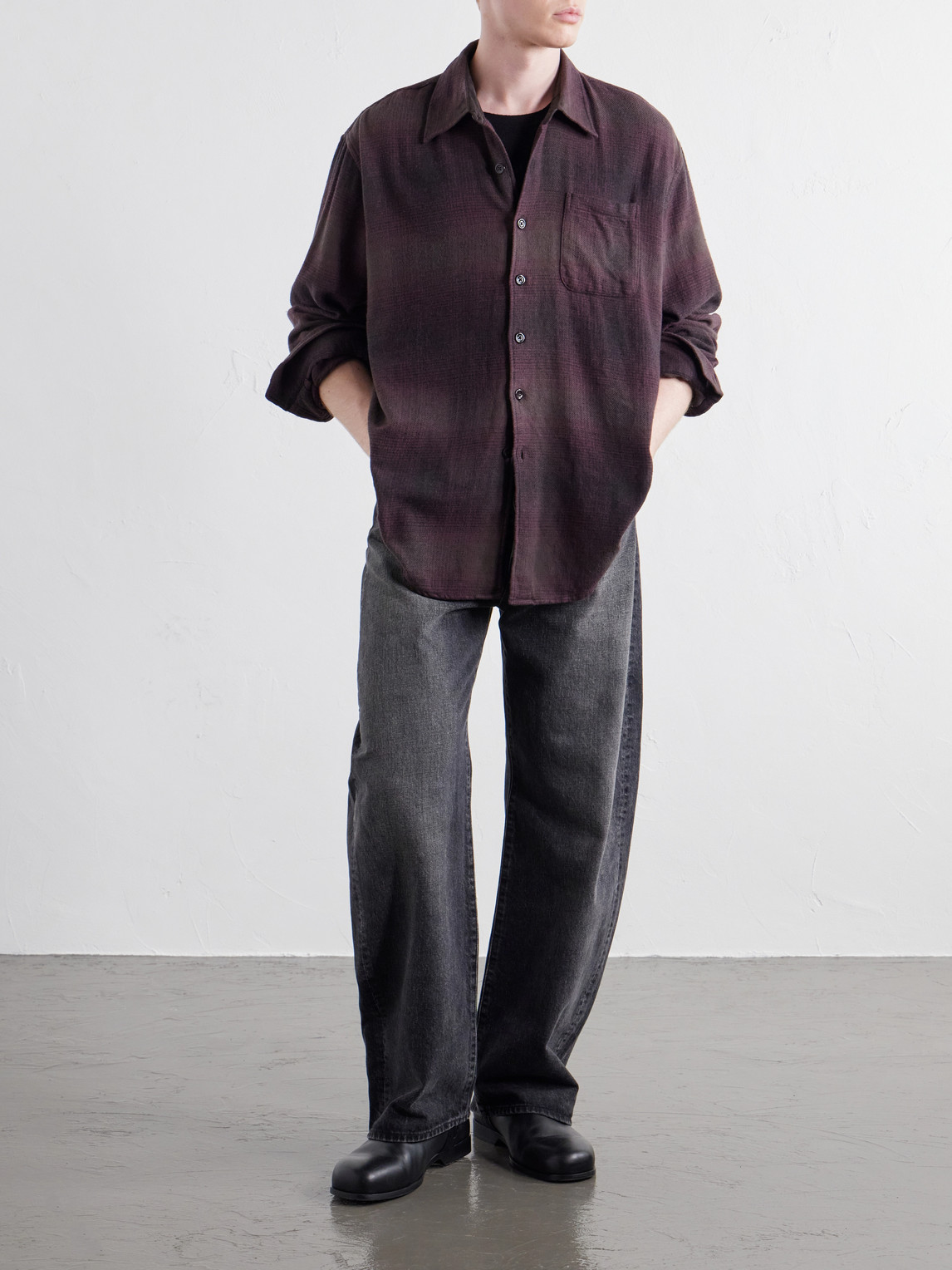 Above Checked Cotton-Blend Flannel Shirt
