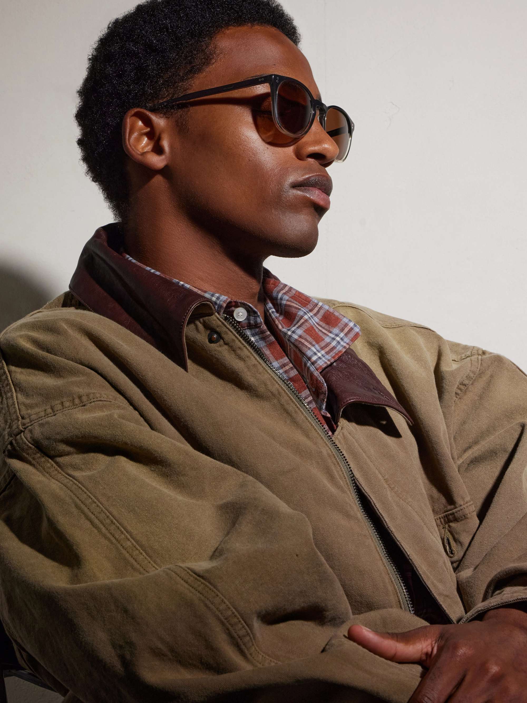 OLIVER PEOPLES Finley Esq Round-Frame Matte-Acetate Polarised Sunglasses