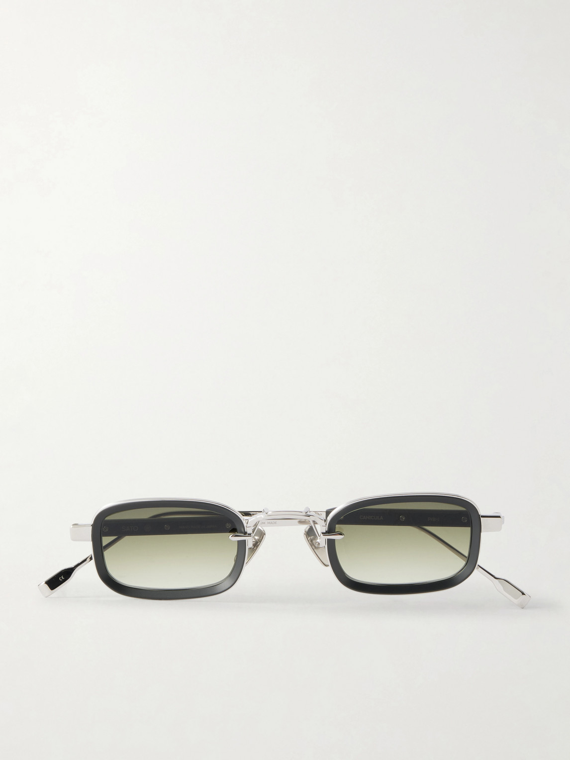 Sato Canicula Square-frame Titanium Sunglasses In Green