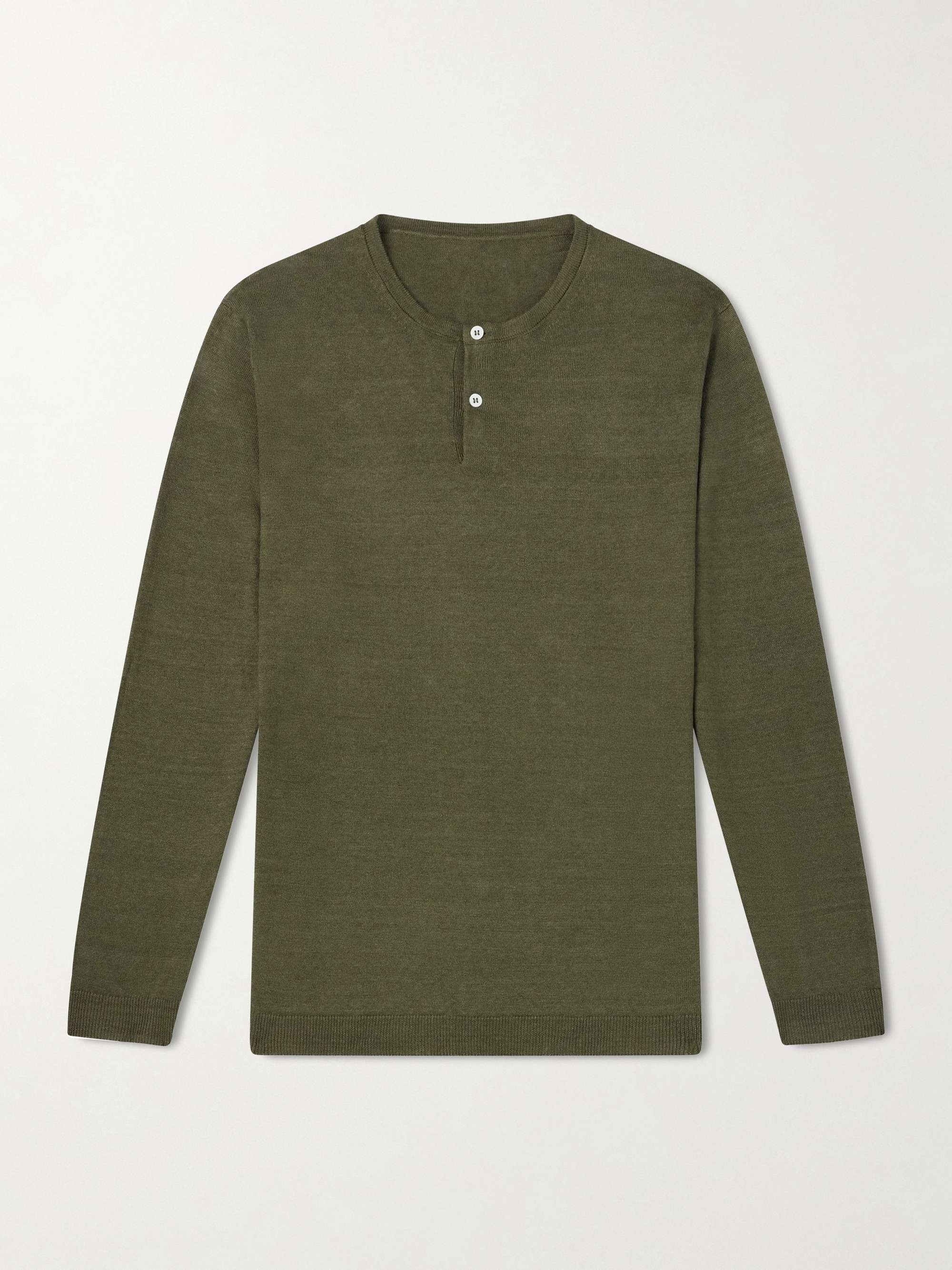 ANDERSON & SHEPPARD Linen Henley T-Shirt
