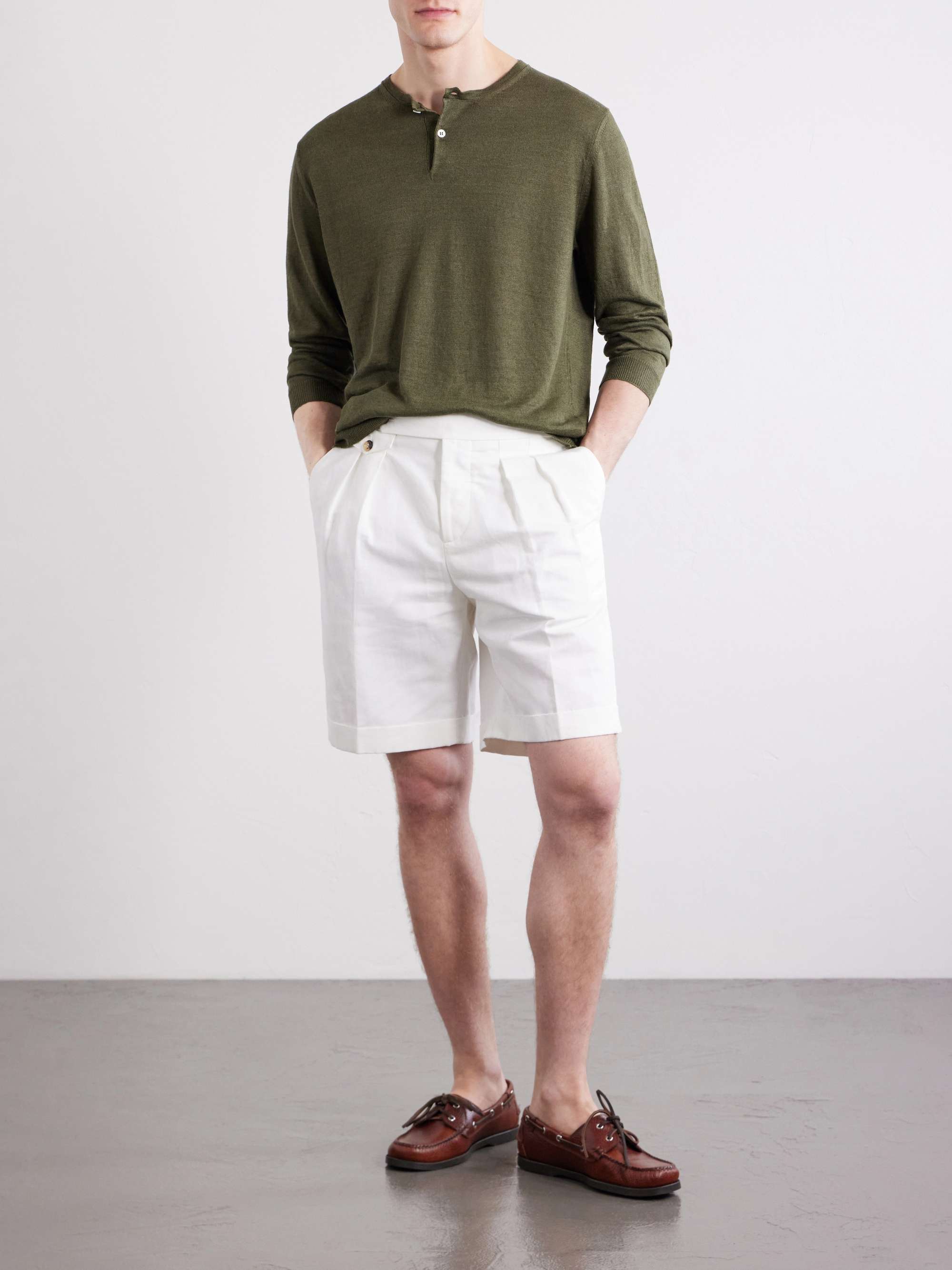 ANDERSON & SHEPPARD Linen Henley T-Shirt