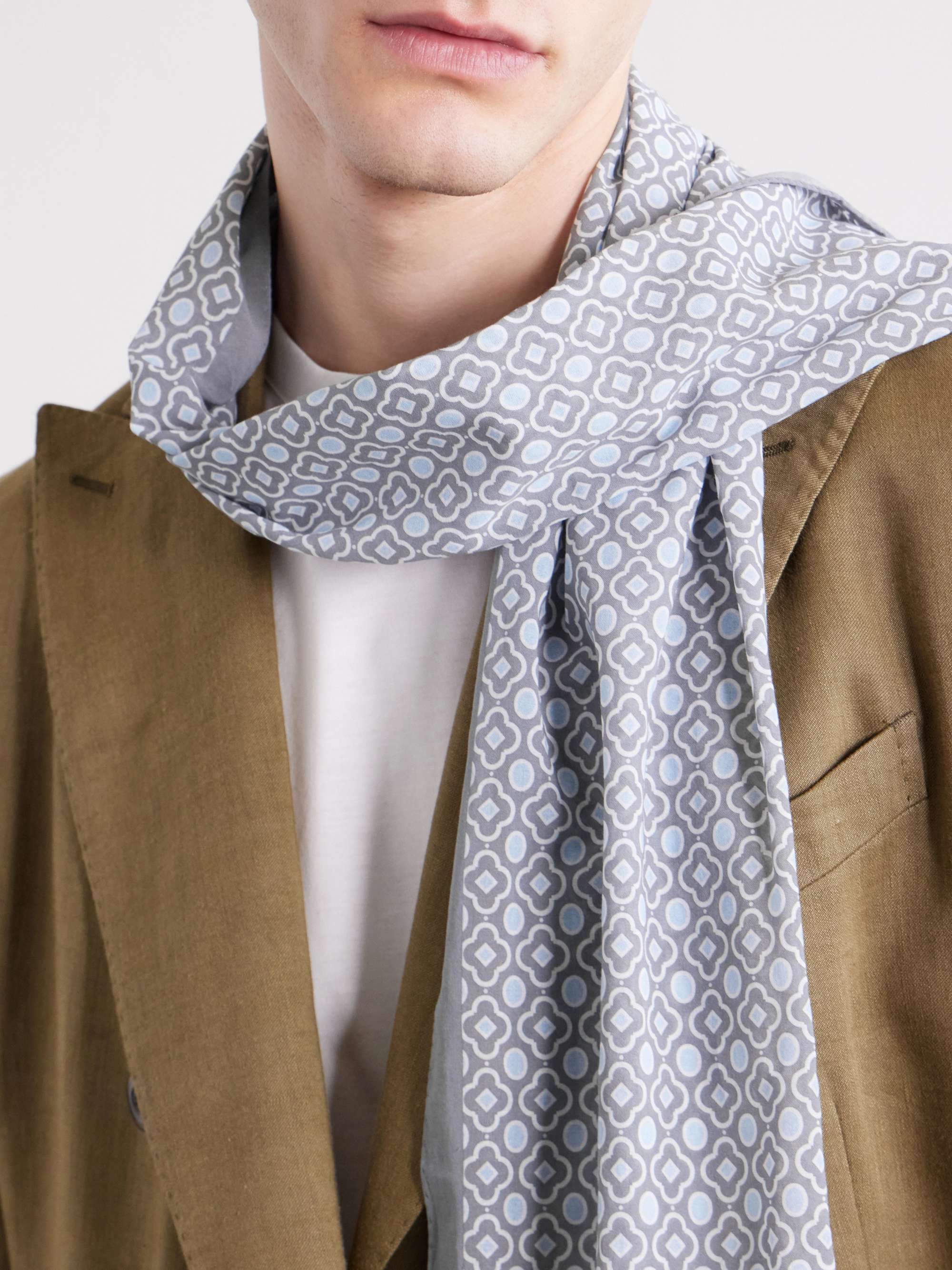 ANDERSON & SHEPPARD Printed Cotton-Voile Scarf
