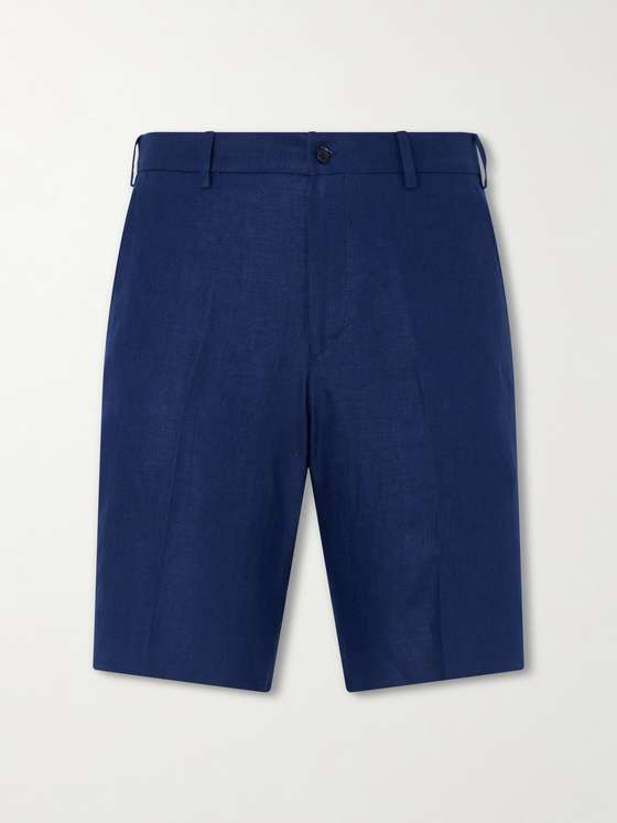 Andersonandsheppard Straight-Leg Garment-Dyed Linen Shorts