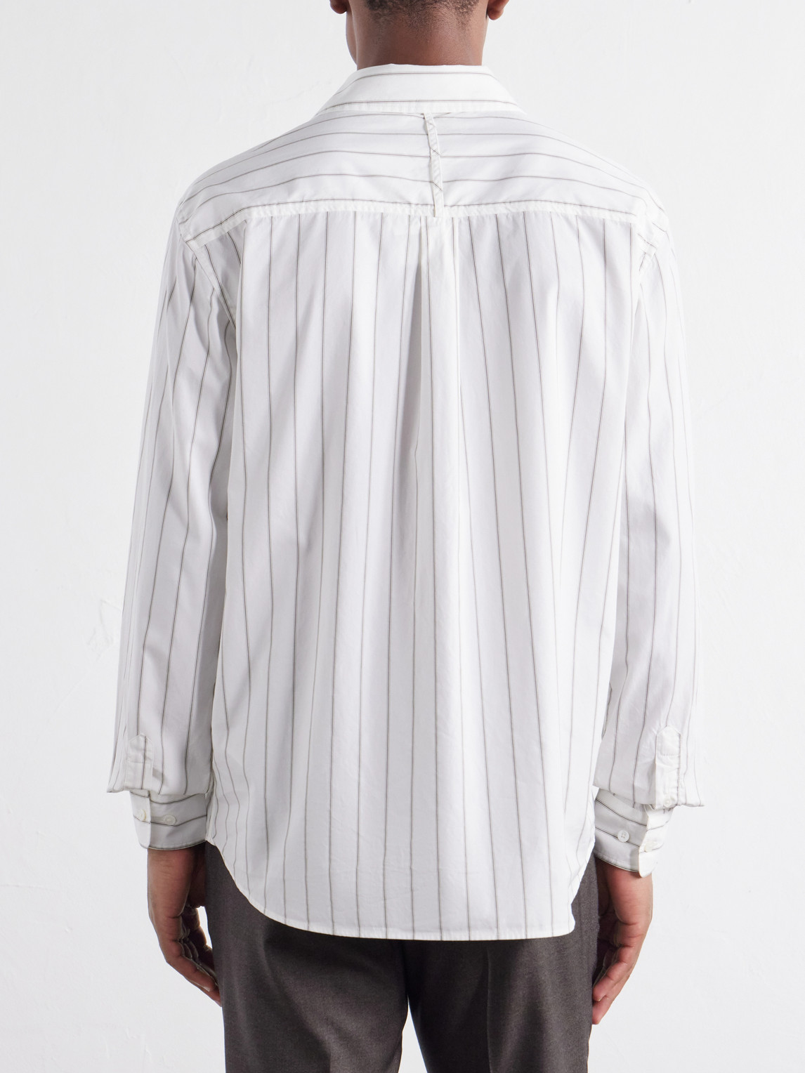 Mr P. - Striped Cotton And Silk-Blend Shirt