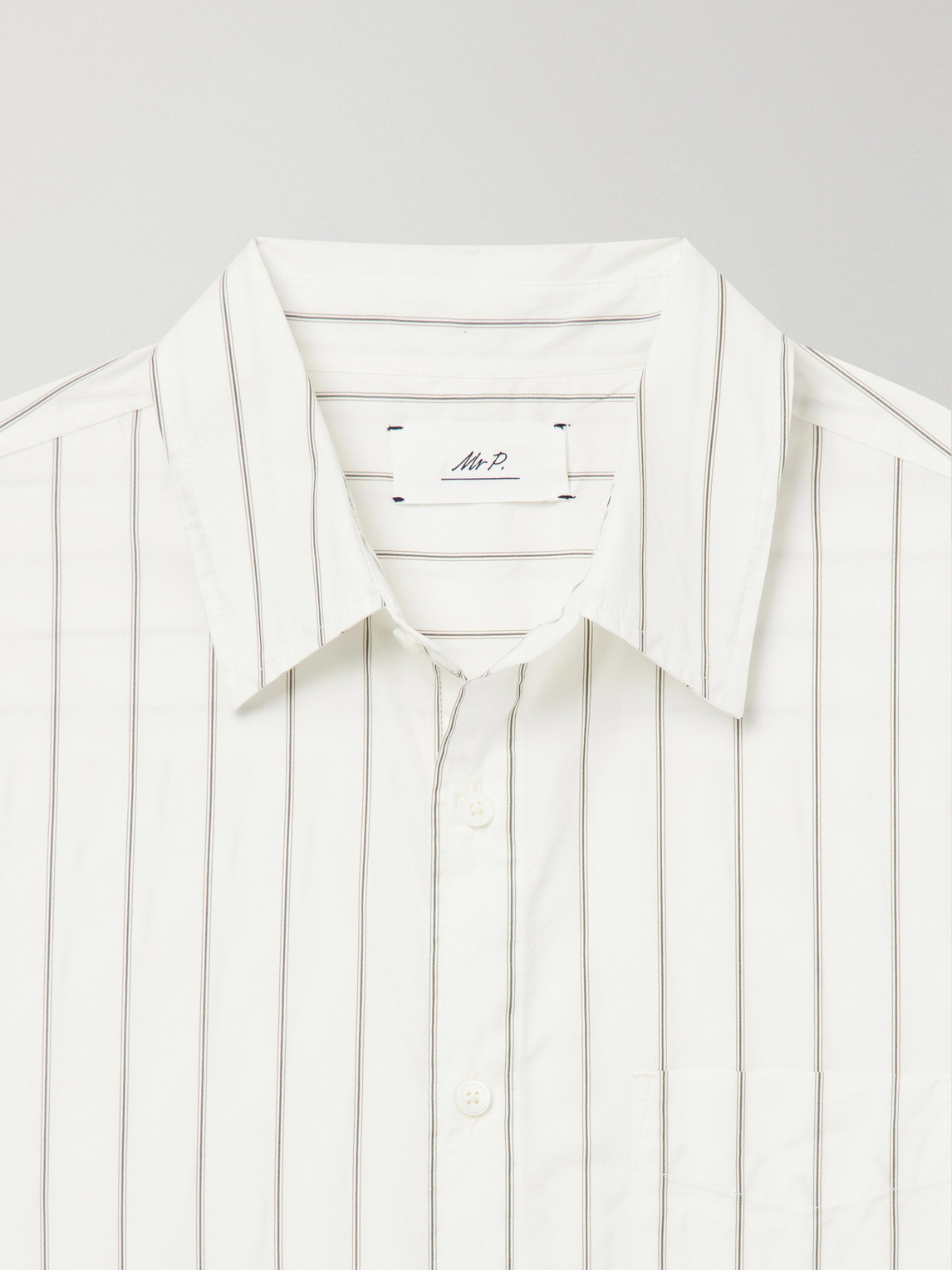 Mr P. - Striped Cotton And Silk-Blend Shirt