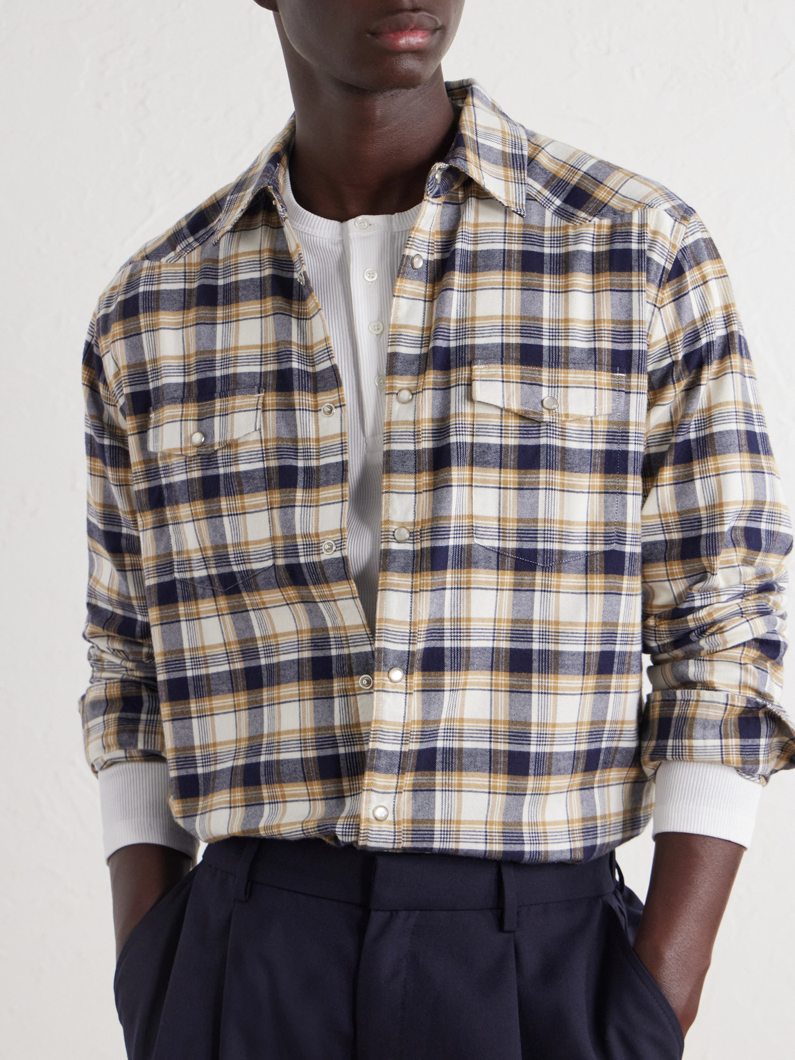 Mr P. - Western Checked Organic Cotton Shirt