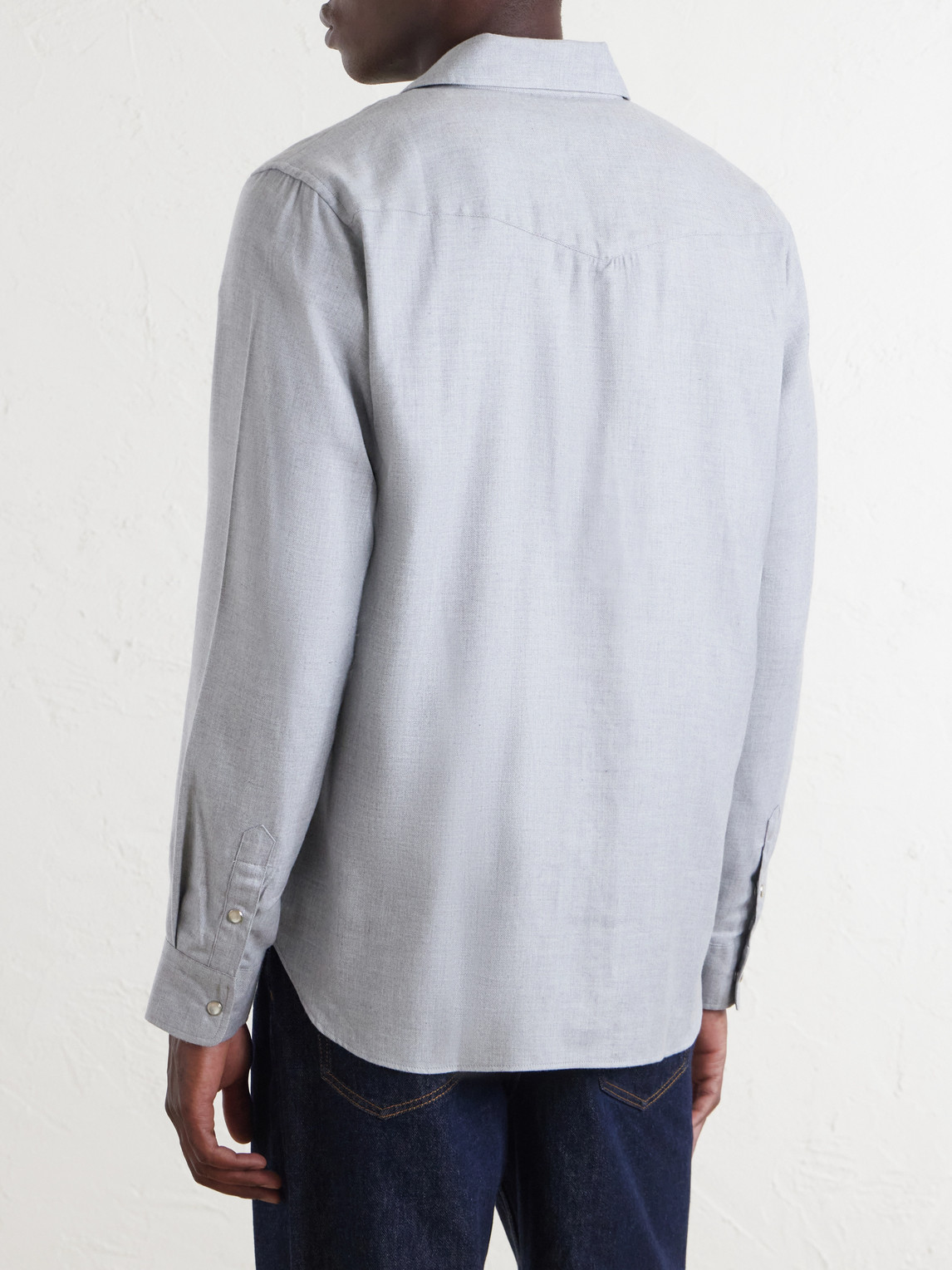 Mr P. - Herringbone Cotton And Lyocell-Blend Shirt