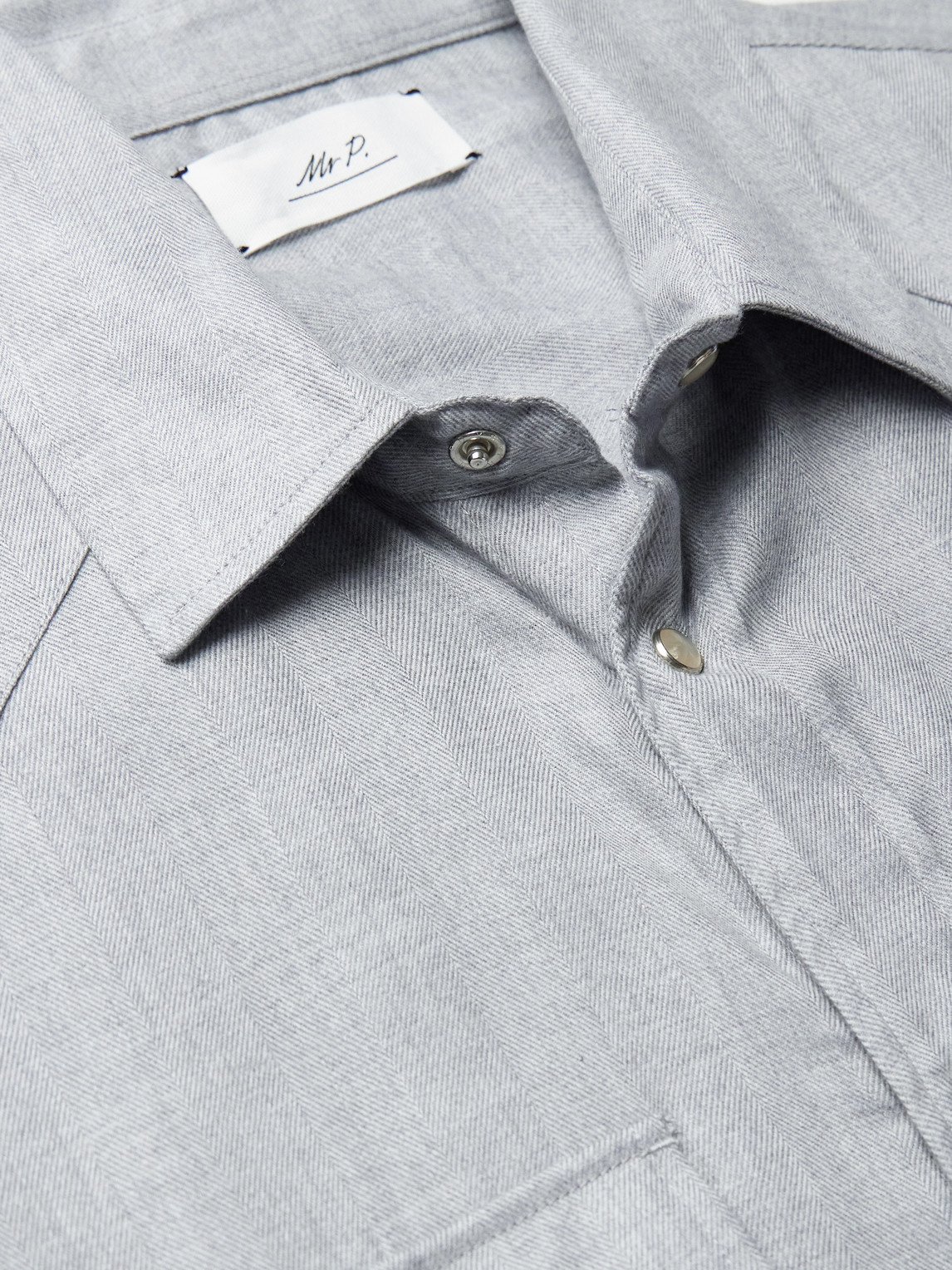 Mr P. - Herringbone Cotton And Lyocell-Blend Shirt