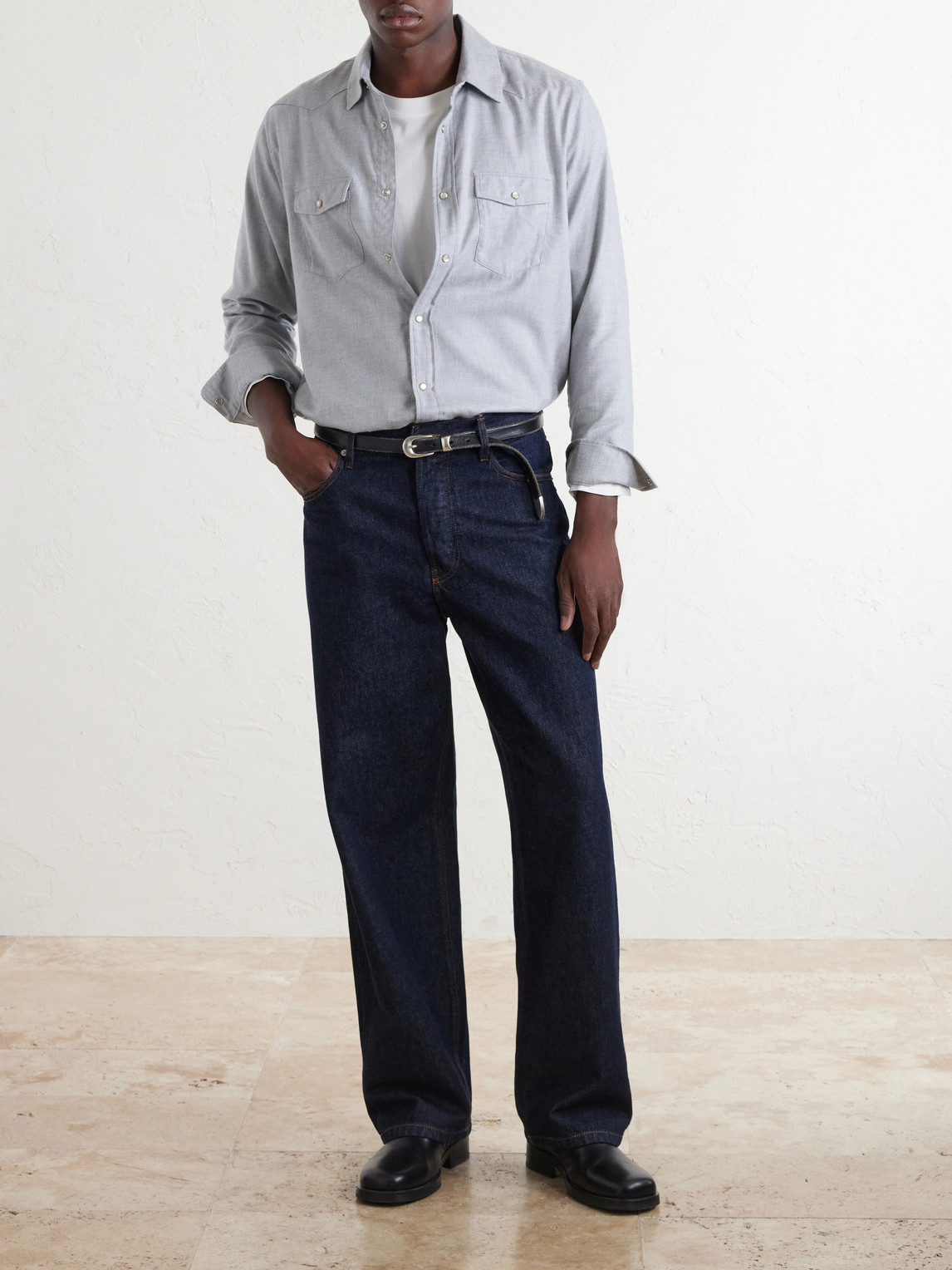 Mr P. - Herringbone Cotton And Lyocell-Blend Shirt