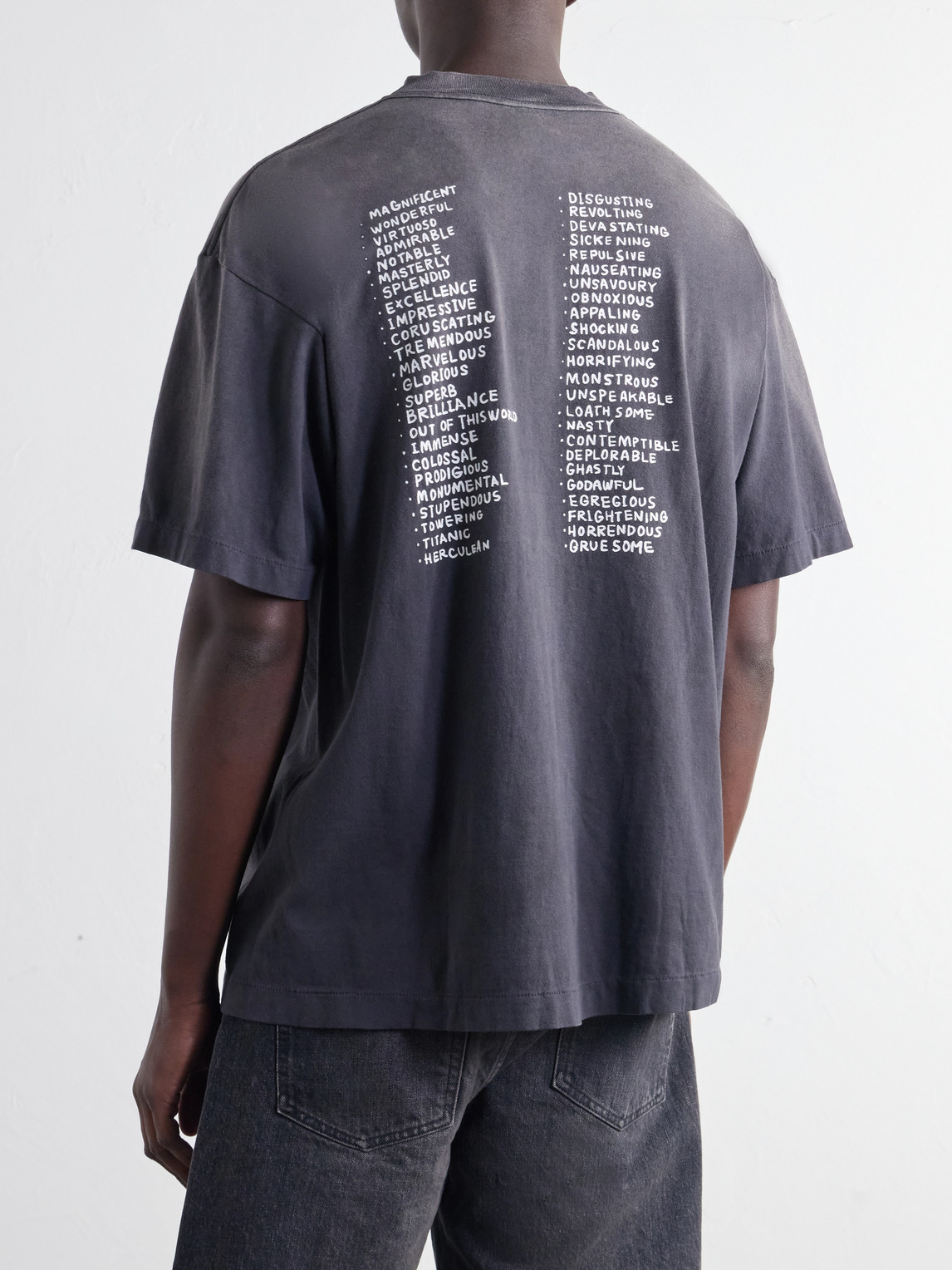 Living Printed Distressed Cotton-Jersey T-Shirt