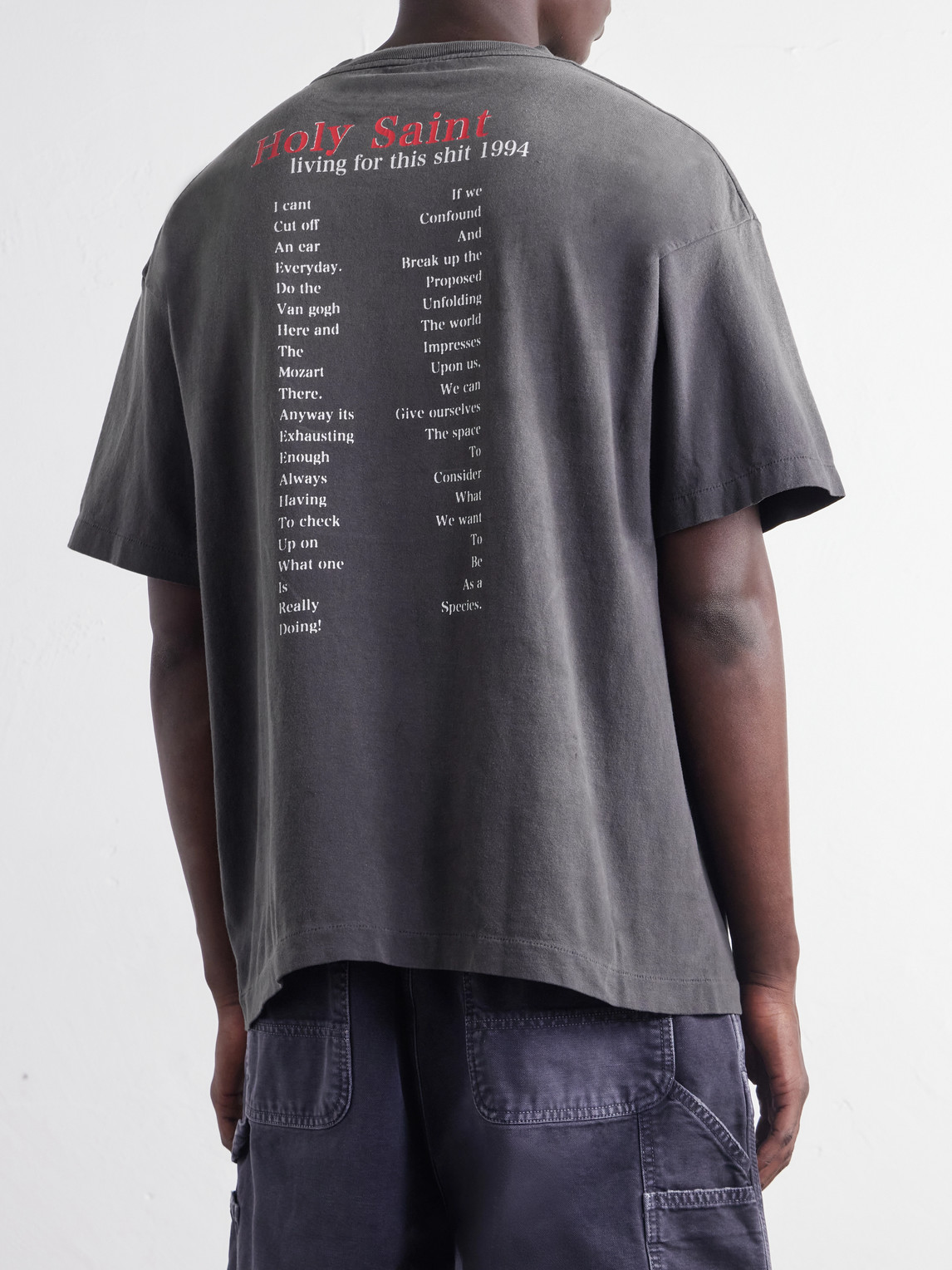 Love Circulation Printed Distressed Cotton-Jersey T-Shirt