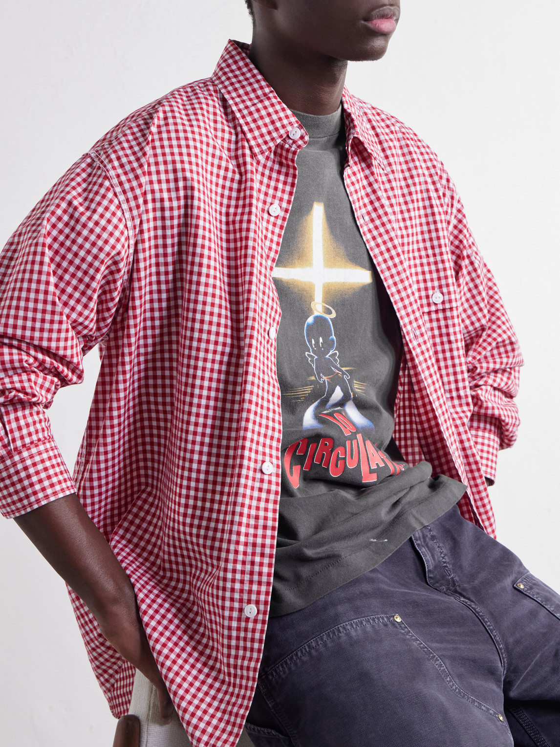 Love Circulation Printed Distressed Cotton-Jersey T-Shirt