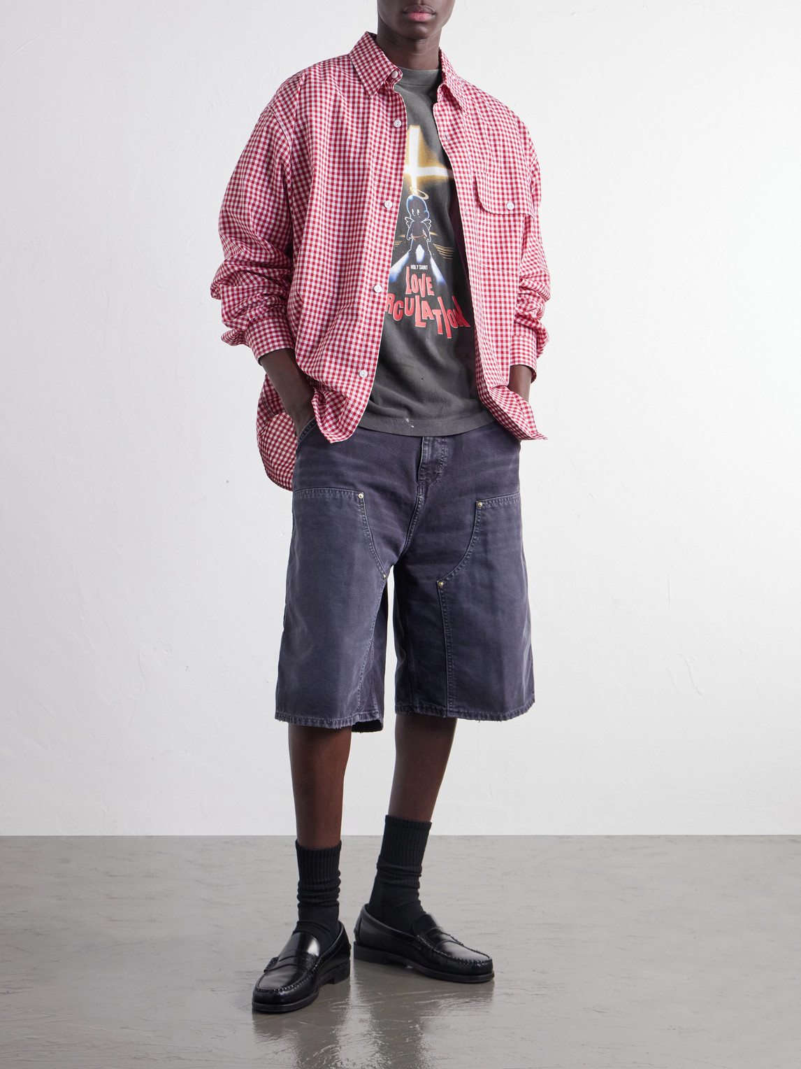 Love Circulation Printed Distressed Cotton-Jersey T-Shirt
