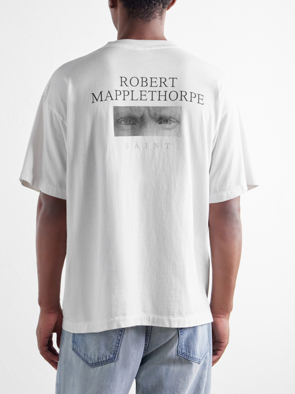 Robert Mapplethorpe Self-Portrait Distressed Printed Cotton-Jersey T-Shirt