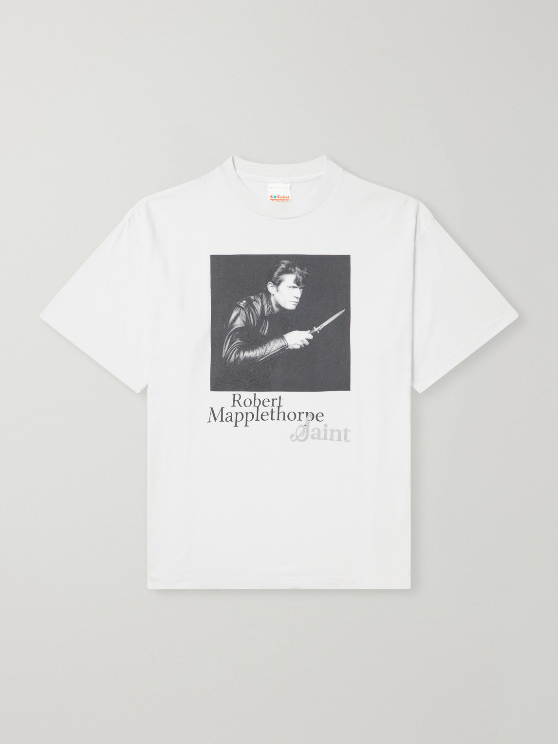 Robert Mapplethorpe Self-Portrait Distressed Printed Cotton-Jersey T-Shirt