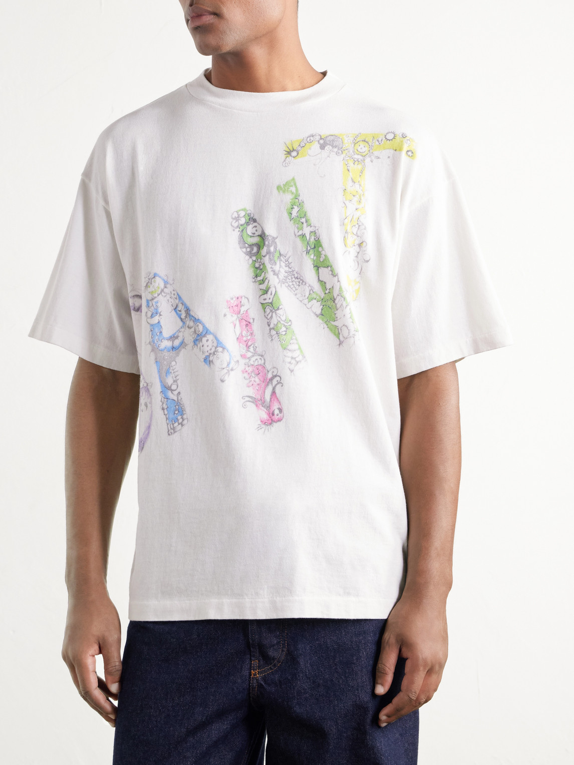 Coco Star Sims Distressed Printed Cotton-Jersey T-Shirt