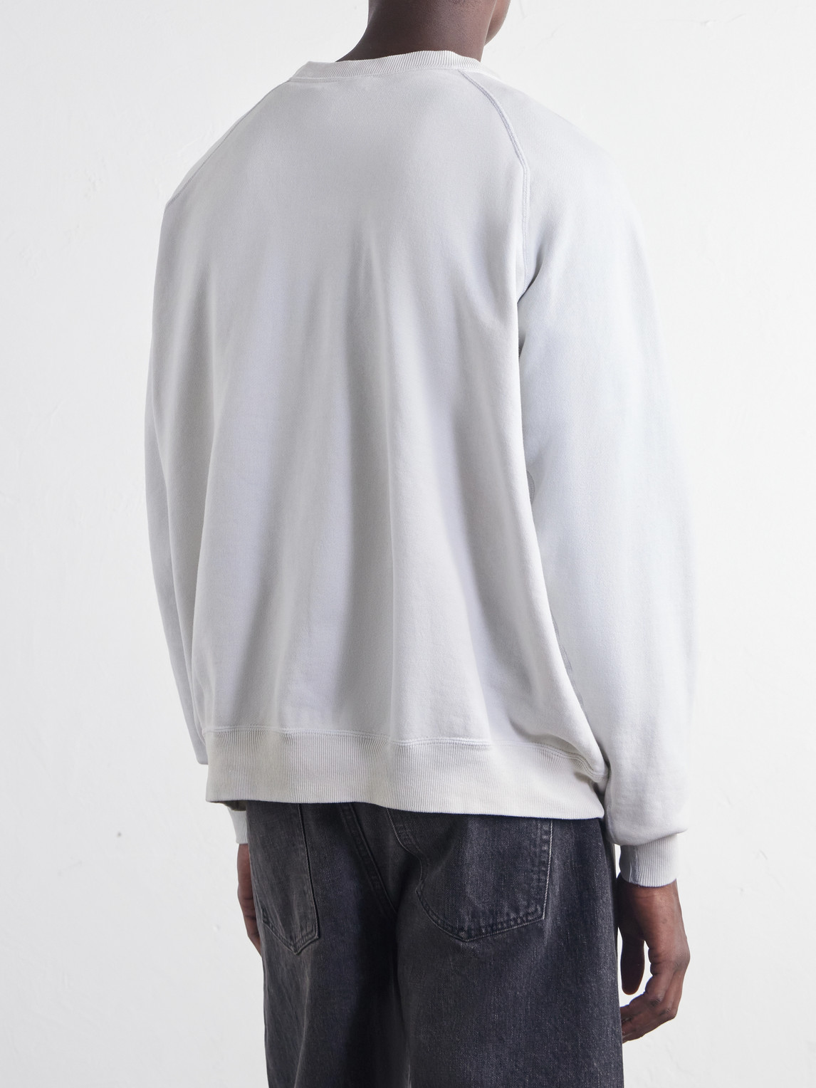 Saint Printed Distressed Cotton-Jersey Sweatshirt