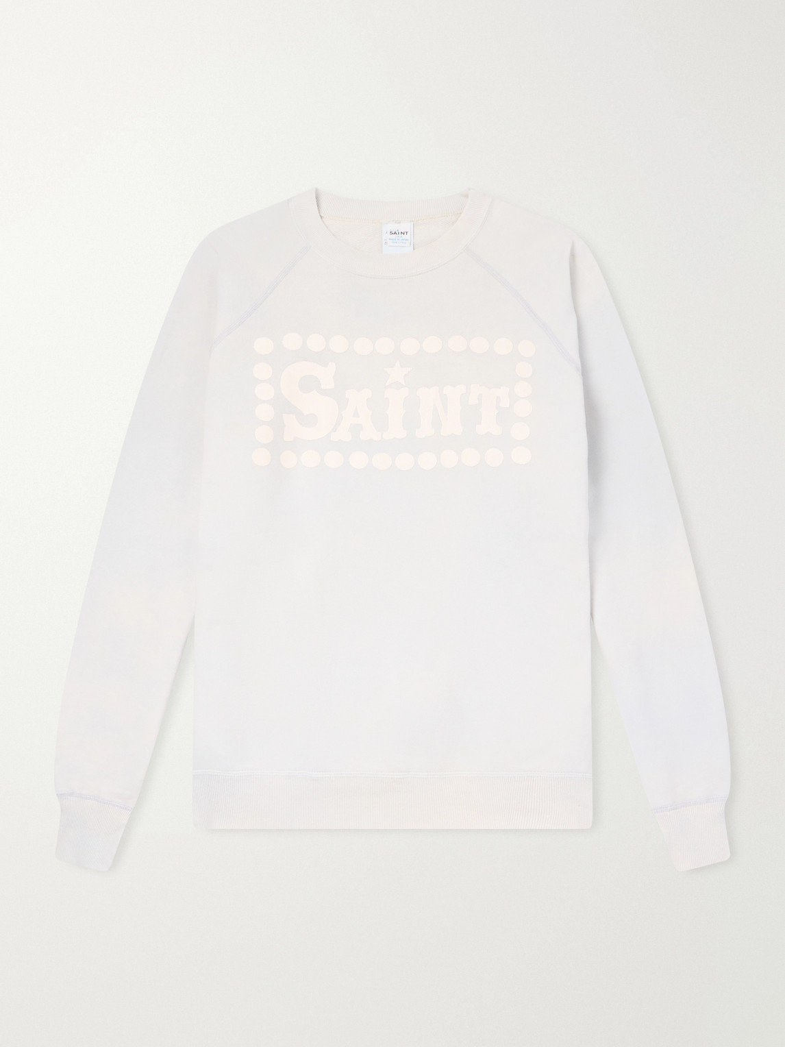 Saint Printed Distressed Cotton-Jersey Sweatshirt