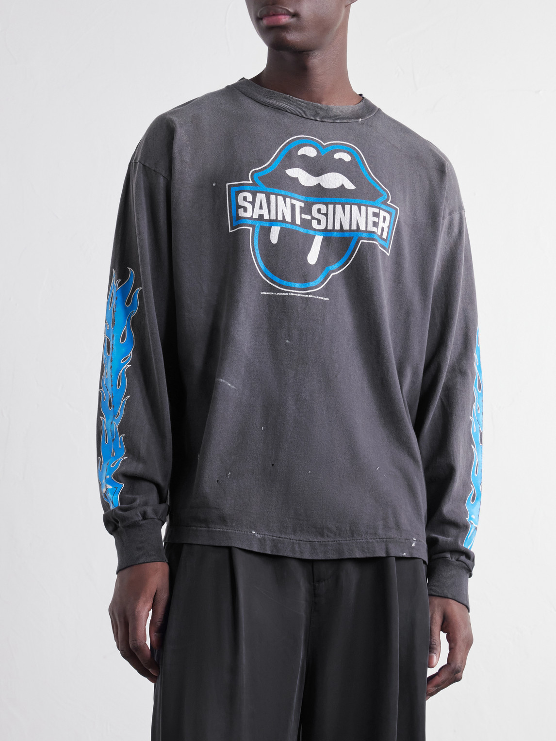 The Rolling Stones Fire Printed Distressed Cotton-Jersey T-Shirt
