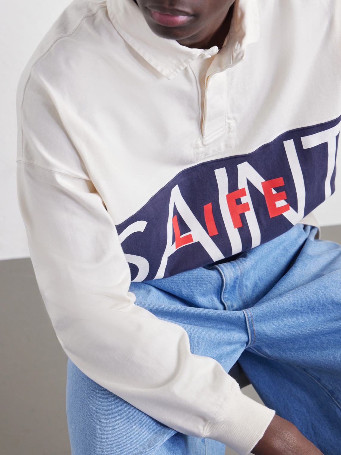 Saint Life Printed Cotton-Jersey Polo Shirt
