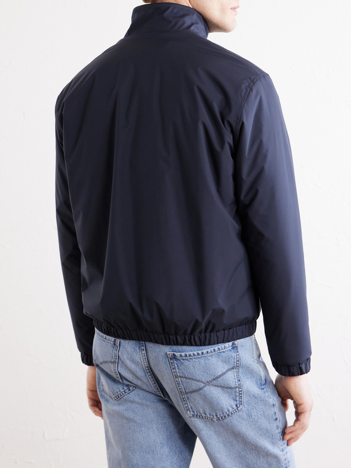 Lardini Shell Bomber Jacket In Blue