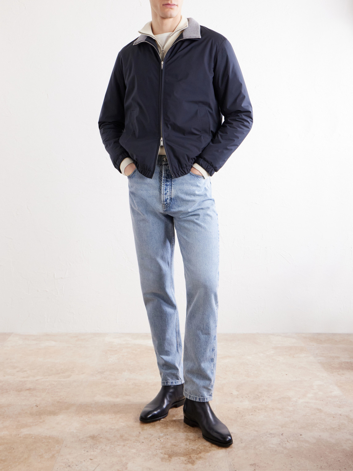 Lardini Shell Bomber Jacket In Blue