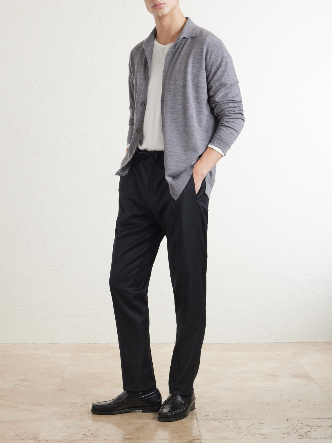 Lardini Straight-Leg Wool and Cashmere-Blend Flannel Trousers - Men | Thumbnail 2 Lardini Straight-Leg Wool and Cashmere-Blend Flannel Trousers - Men | Thumbnail 2
