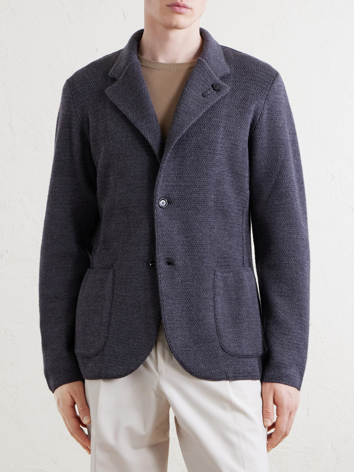  Lardini - Knitted Virgin Wool Blazer - Men - Gray - M 