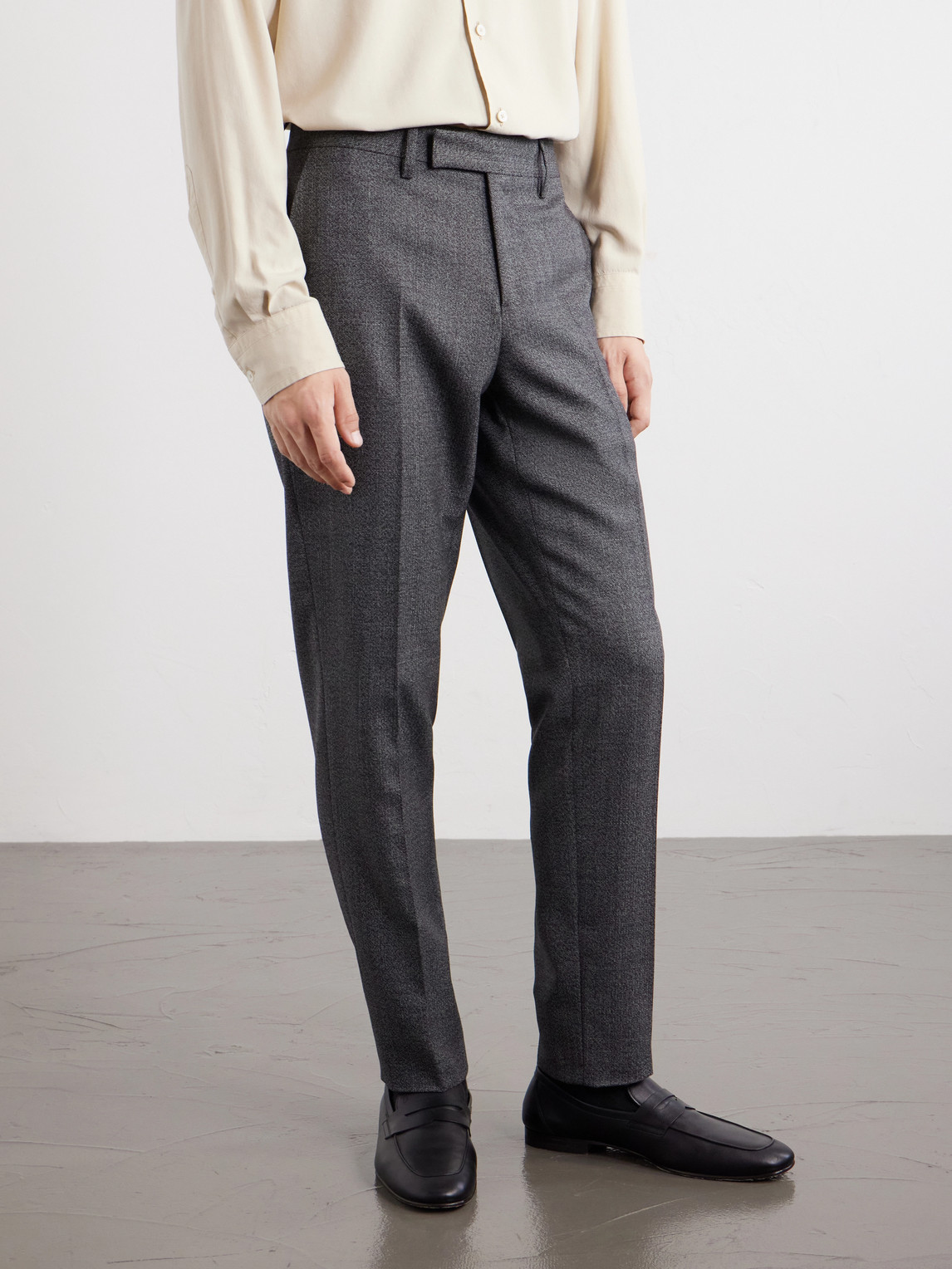 Straight-Leg Wool Suit Trousers