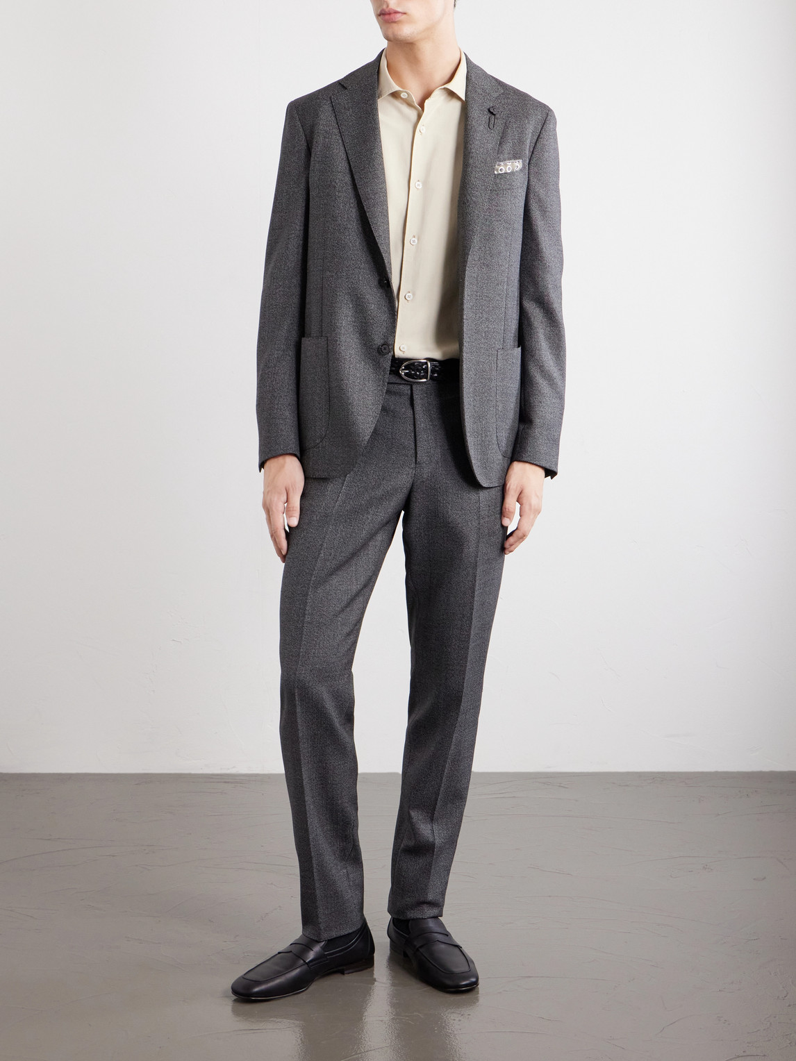 Straight-Leg Wool Suit Trousers