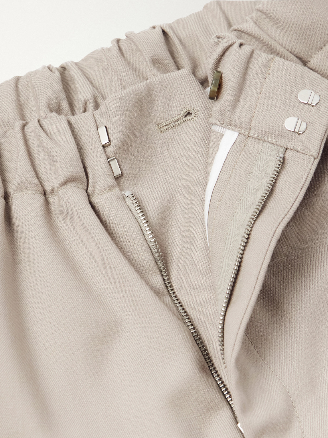 Straight-Leg Stretch-Wool Flannel Trousers