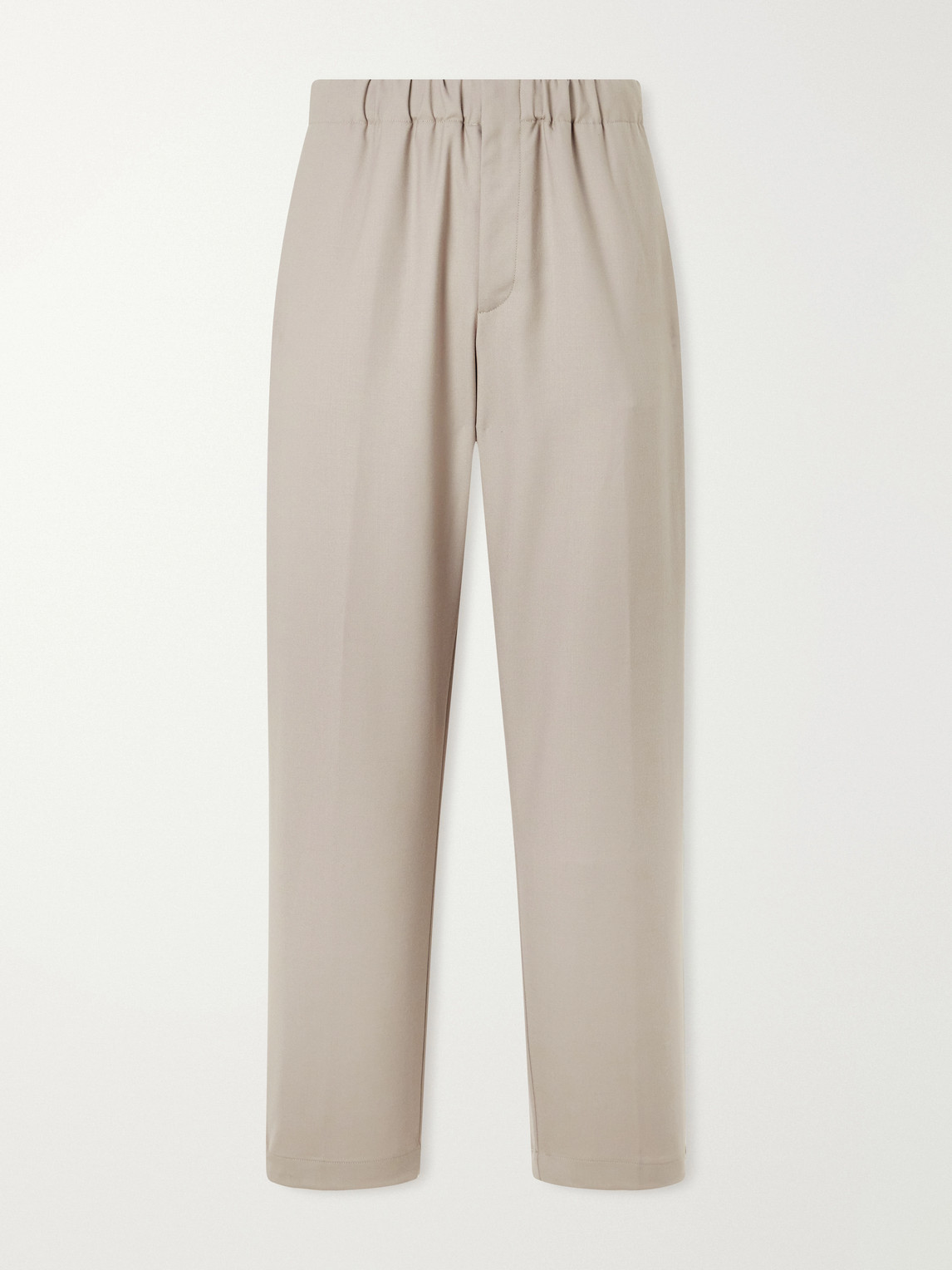 Lardini Straight-leg Stretch-wool Flannel Trousers In Neutrals