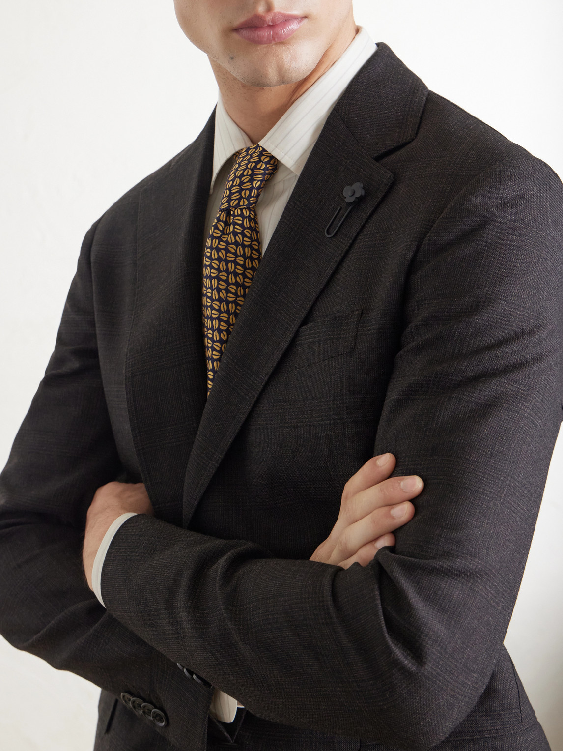 Prince Of Wales Checked Wool Suit Jacket
