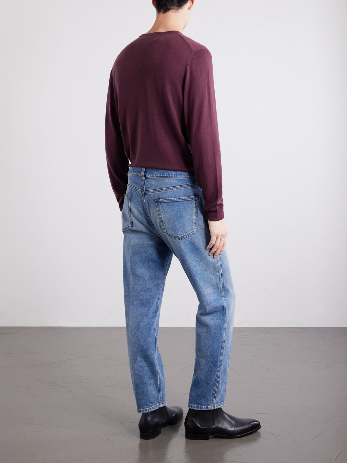 Straight-Leg Washed Jeans