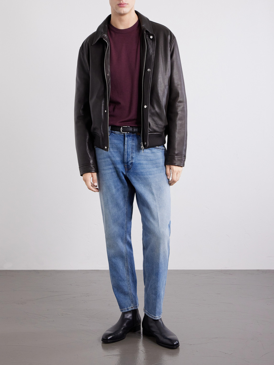 Straight-Leg Washed Jeans