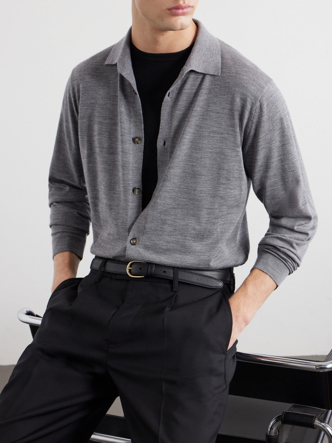 Virgin Wool Polo Shirt