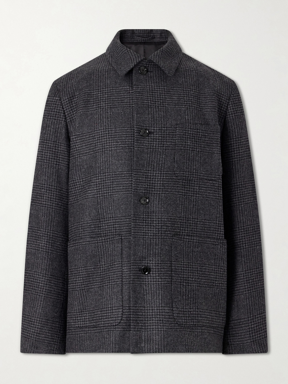 Lardini Prince Of Wales Wool And Cashmere-blend Jacket In Gray