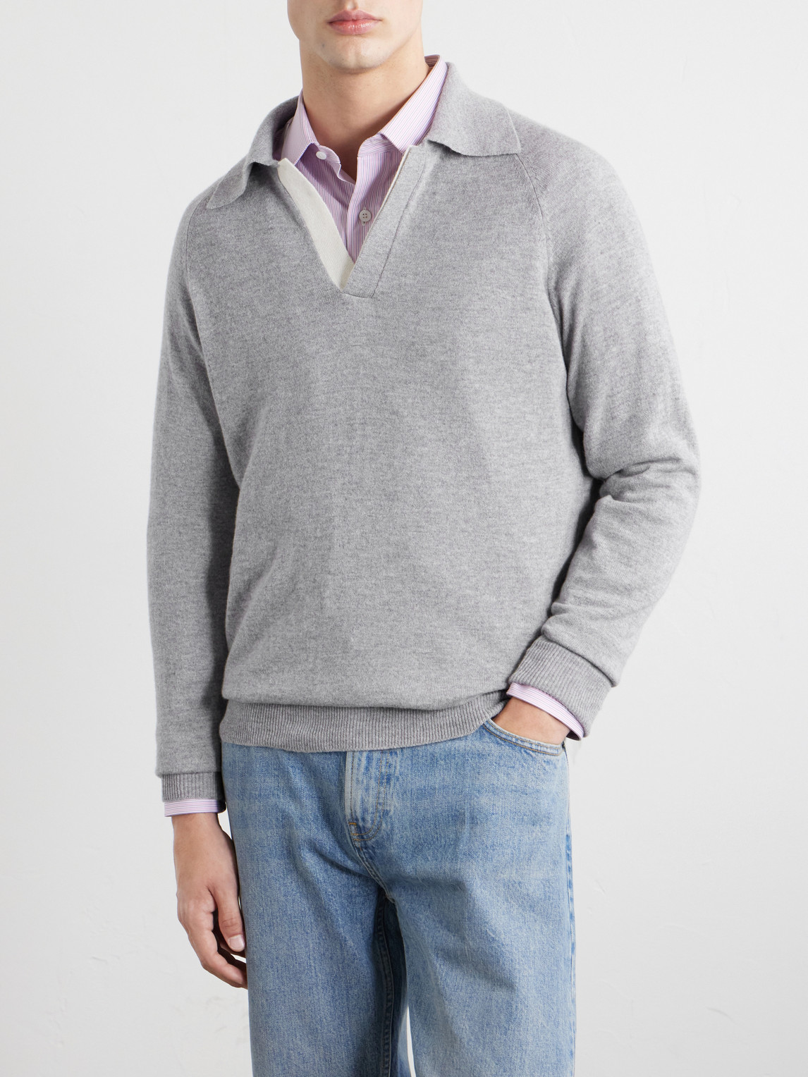 Wool And Cashmere-Blend Polo Shirt