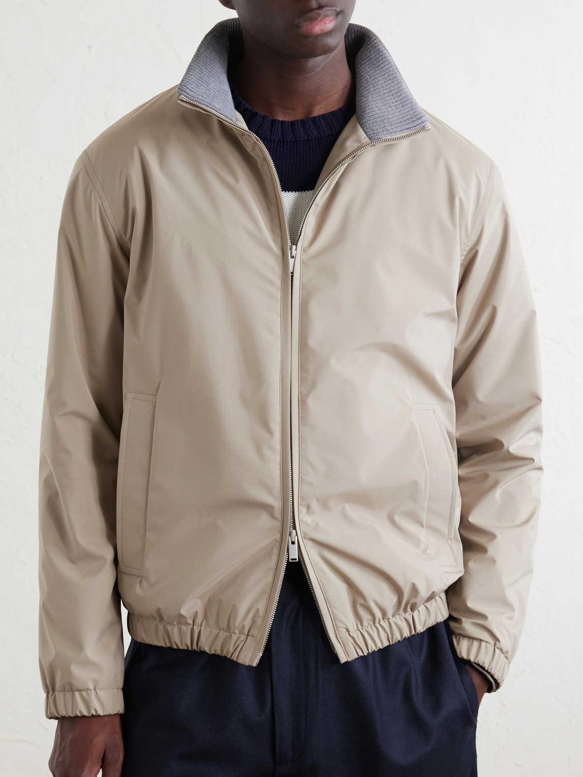 Lardini Shell Bomber Jacket In Neutral