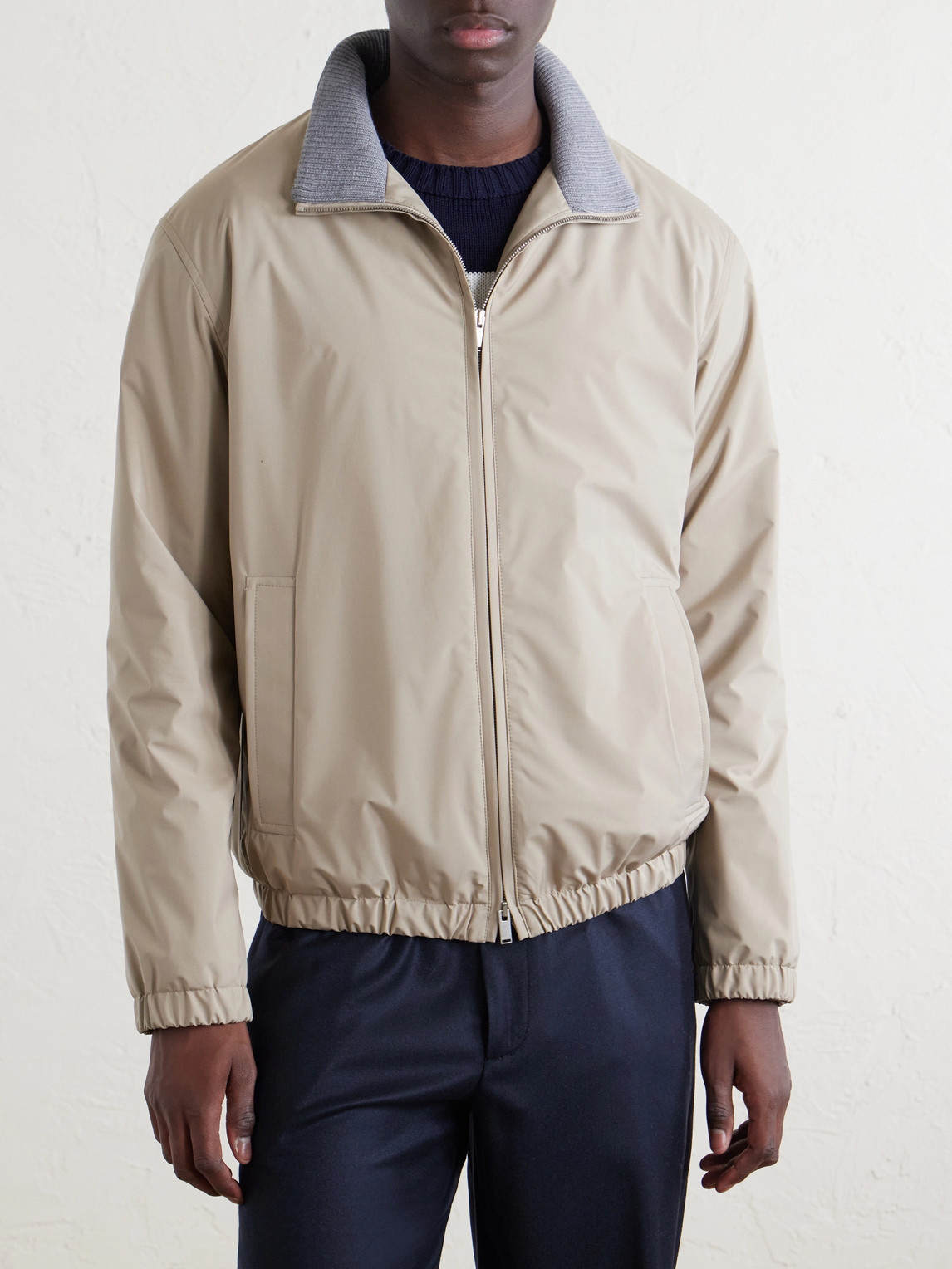 Lardini Shell Bomber Jacket In Neutral