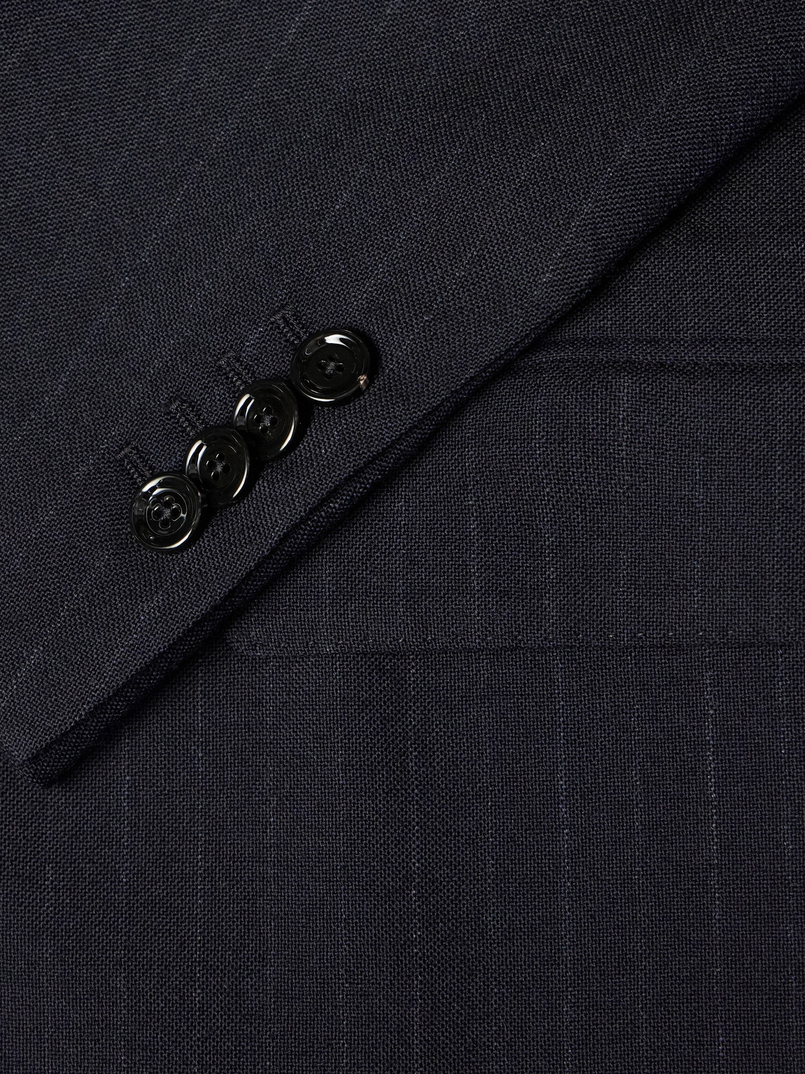 Pintriped Wool Suit Jacket Double-Breasted