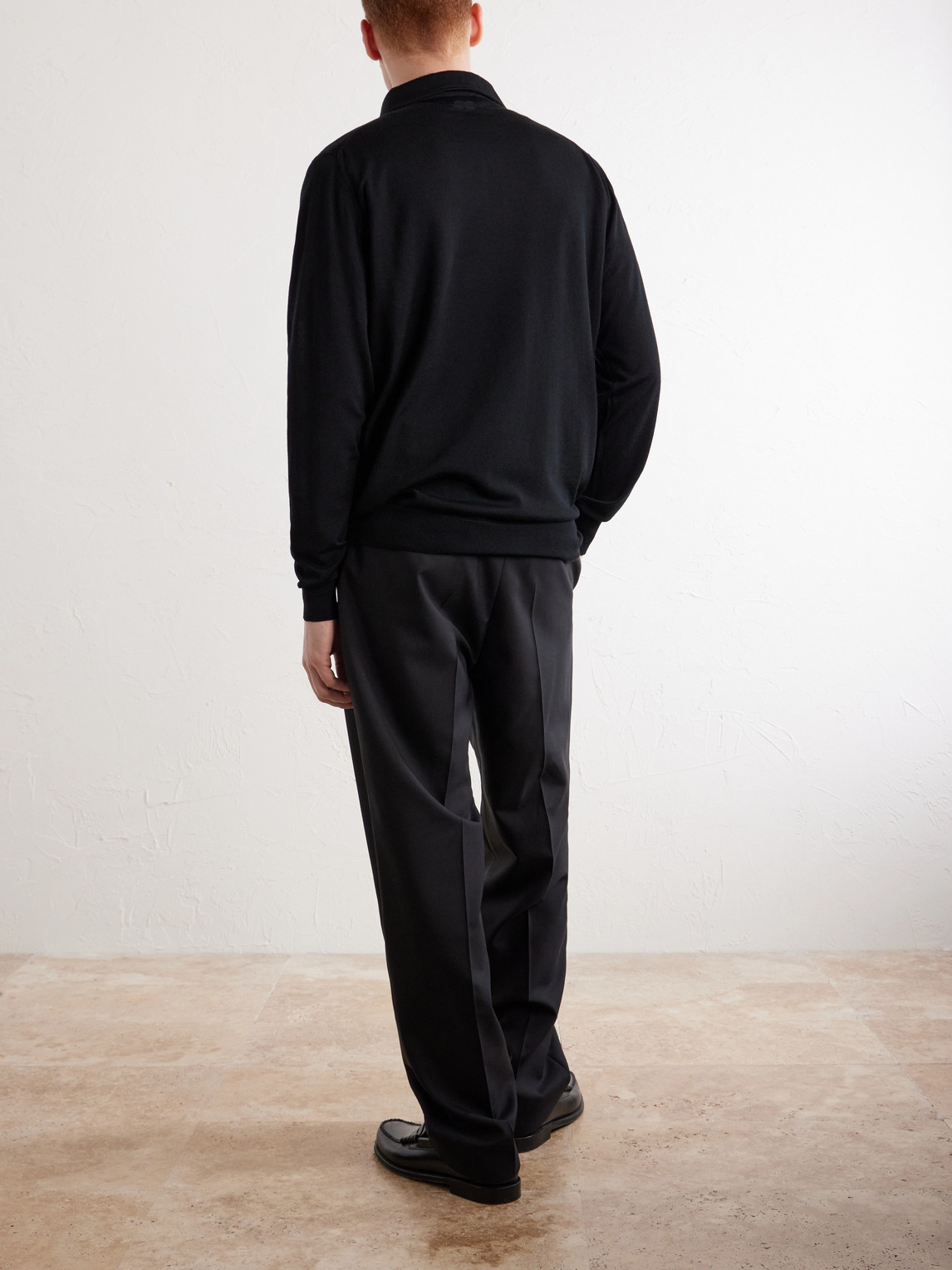 Virgin Wool Polo Sweater