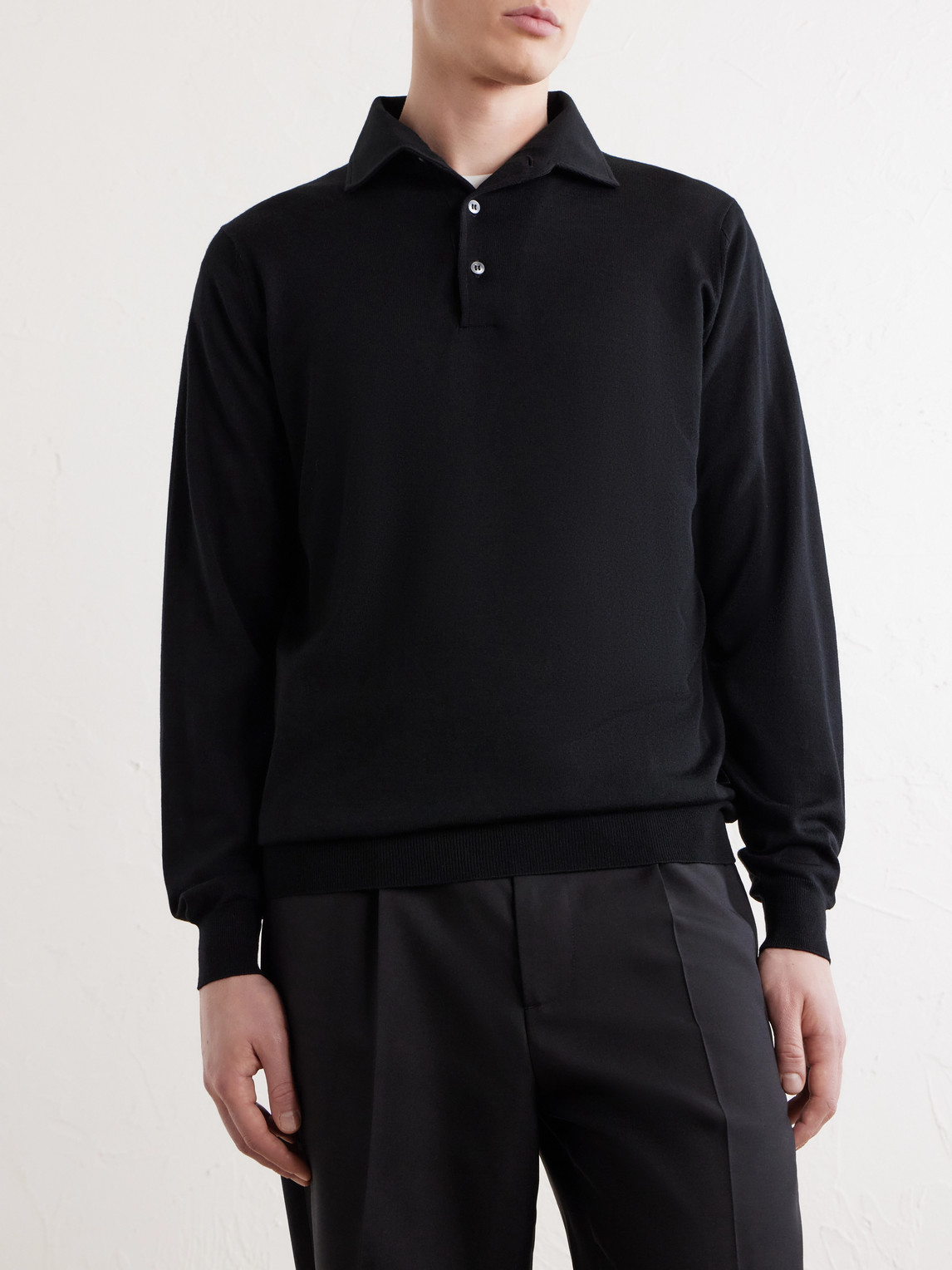 Virgin Wool Polo Sweater