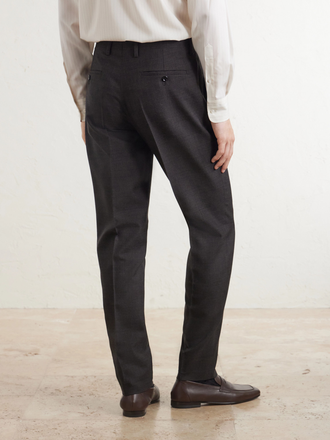 Lardini Prince of Wales Checked Straight-Leg Wool Trousers - Men | Thumbnail 4 Lardini Prince of Wales Checked Straight-Leg Wool Trousers - Men | Thumbnail 4