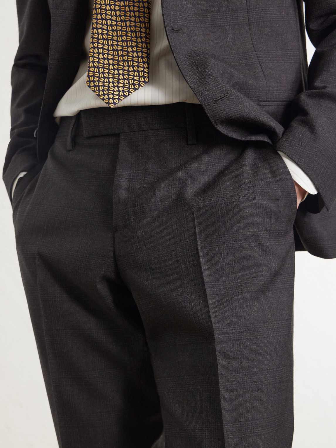 Lardini Prince of Wales Checked Straight-Leg Wool Trousers - Men | Thumbnail 5 Lardini Prince of Wales Checked Straight-Leg Wool Trousers - Men | Thumbnail 5
